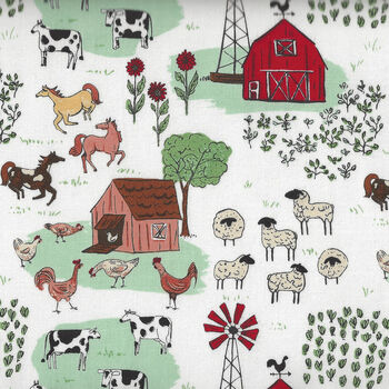 Farm Livinand39 For Riley Blake Designs C15180 White