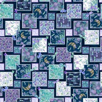 Gypsy Flutter by Elsie Ess For Blank Quilting Corp Patt3057 077 Dark Blue Patch