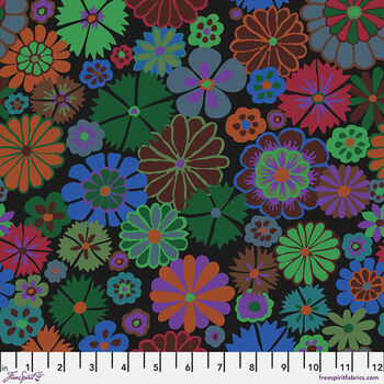 Kaffe Fassett Collective 2024 Free Spirit  PWGP204 Dark Pattern Folk Flower 