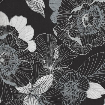 Midnight Pearl by Greta Lynn for Kanvas CP7878  Patt Midnight Blooms Black White