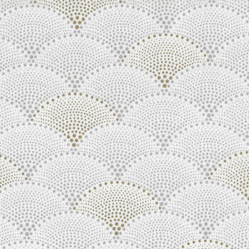 Mixed Metals by Hoffman Fabrics Q4519 003M Color White Silver Gold Metallic