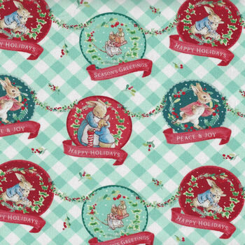 Peter Rabbit Beatrix Potter For Visage Textiles Fabric 326205 Festive Gingham