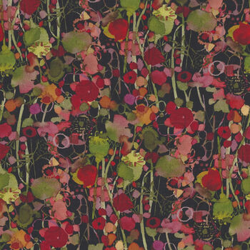 Poppy Dreams by Sue Zipkion For Clothworks Y3992 Colour 3 Black