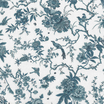 Sanderson Southwold Blue By Free Spirit PWSA056White Patt Pillemont Toile