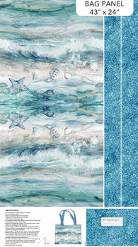 Sea Breeze by Deborah Edwards for Northcott Bag Panel 24 x 42 C27104