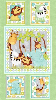 Sweet  Safari by Victoria Hutto for StudioE Fabrics 7244 Panel 24 x 42