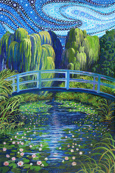 Watergarden by Ira Kennedy for Northcott Panel 24 x 42 Monet Water Lillies