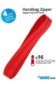 byannieand39s  Handbag Zipper Zippers  By The Yard Atom Red