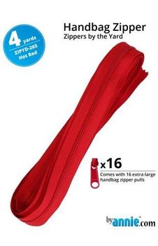 byannieand39s  Handbag Zipper Zippers  By The Yard Hot Red