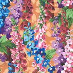 Cottage Garden by Snow Leopard. Philip Jacobs PWSL139.Blue.Delphinium & Foxglove