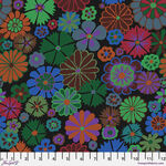 Kaffe Fassett Collective 2024 Free Spirit  PWGP204 Dark. Pattern Folk Flower. 