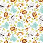 Sweet  Safari by Victoria Hutto for StudioE Fabrics 7240 016 Multi Tossed Animal